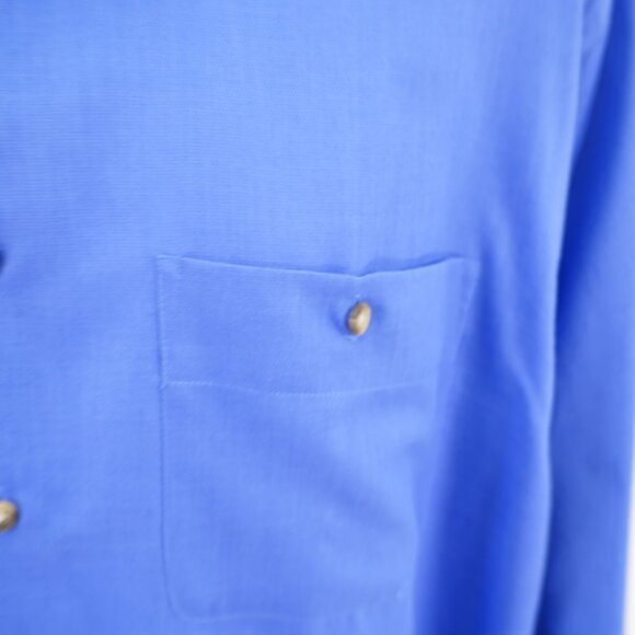 Yves Saint‎ Laurent Blue 16.5 32 / 33 Pocket Front Collared Dress Shirt - Picture 3 of 9